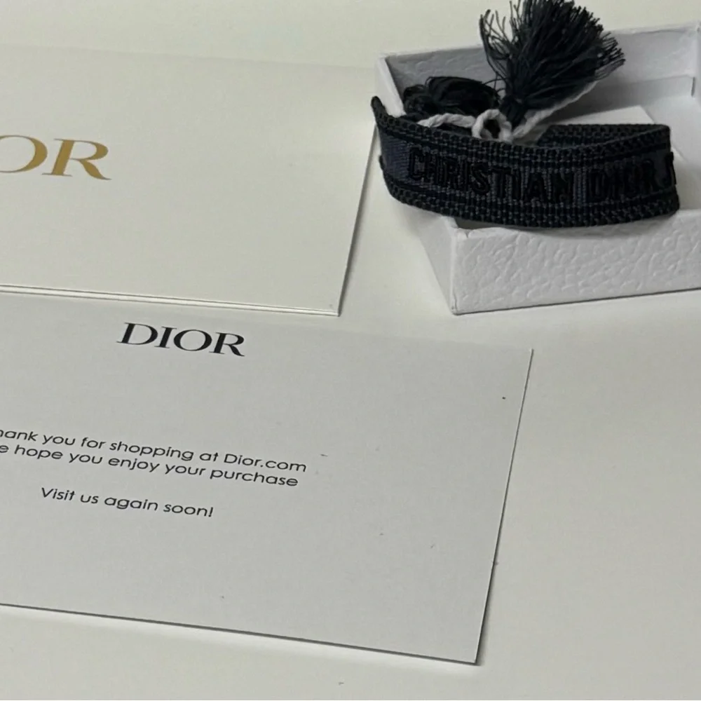 Christian Dior Friendship Bracelet Triple Black Embroidered Bracelet Women